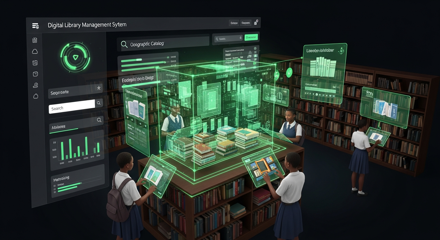 Primary school learners using a digital library and learning tools